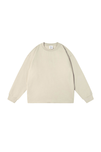 Men's Vintage Raw Hem Loose Drop Shoulder Long Sleeve Tee