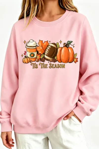 Women Fall Clothing Pumpkin Football Coffee Sweatshirt