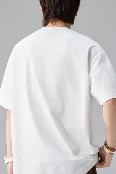 Men's Summer Topstitch Colorblock Crewneck Tee