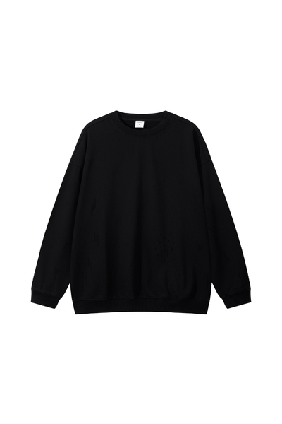 Unisex Fall Clothing Washed Distressed Oversized Sweatshirt