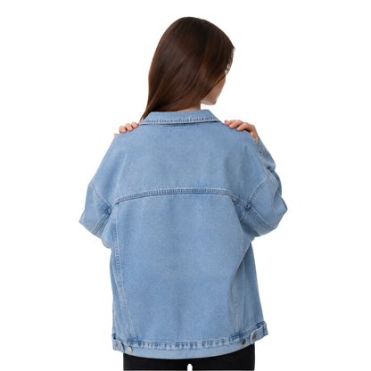 Women's Oversized Drop Shoulder Denim Jacket