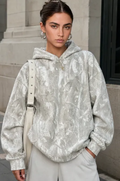 Women Fall Clothing Leopard Print Oversized Hoodie