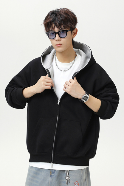Men's Fall 380g Heavy Contrast Lining Boxy Hoodie