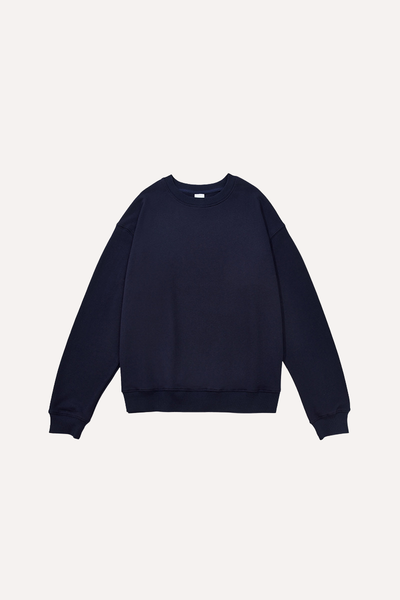 Men's Spring 380g Terry Cotton Loose Crewneck Sweatshirt
