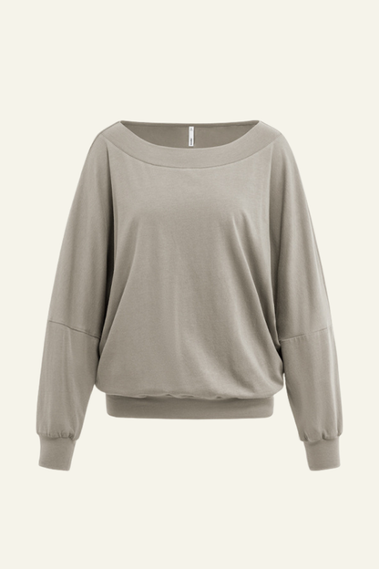 Women's Tencel Asymmetric Off-Shoulder Long Sleves Top