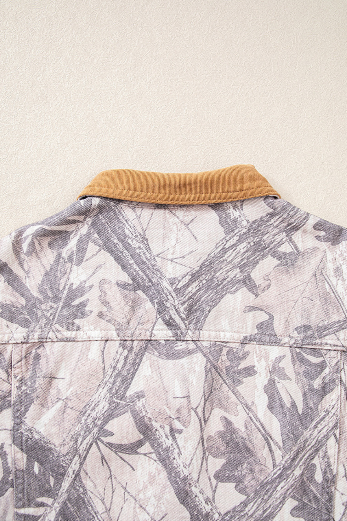 Women's Fall Camo Print Lapel Long Sleeve Denim Jacket
