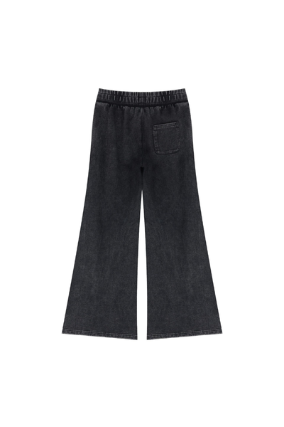 Unisex Fall 400gsm Cotton Washed Wide Leg Flare Sweatpants