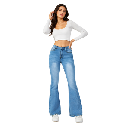 Women's High Waist Slim Stretch Flare Jeans