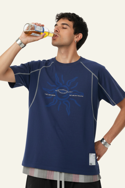 Men's Streetwear Color Block Printed T-shirt