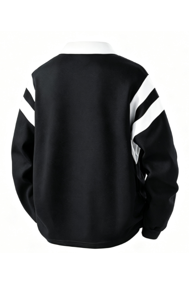 Men's Fall Half-Zip Collared Game-Day Polo Sweatshirt