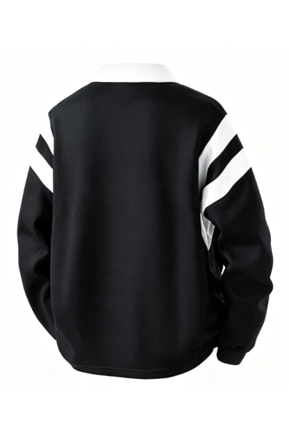 Men's Fall Half-Zip Collared Game-Day Polo Sweatshirt