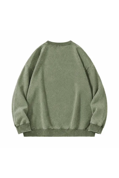 Women Fall Clothing Heavyweight Vintage Washed Sweatshirt