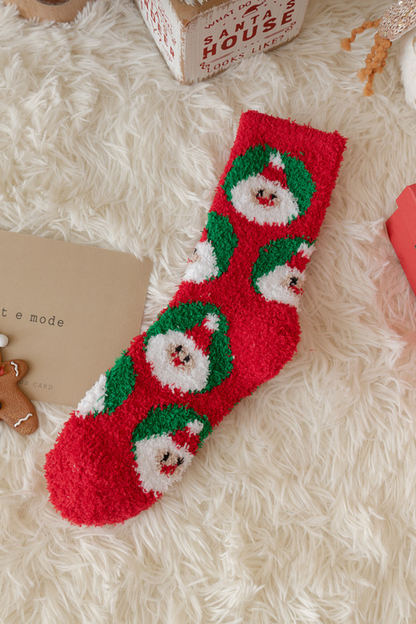 Women's Christmas Red Cute Cartoon Gift Mid Socks