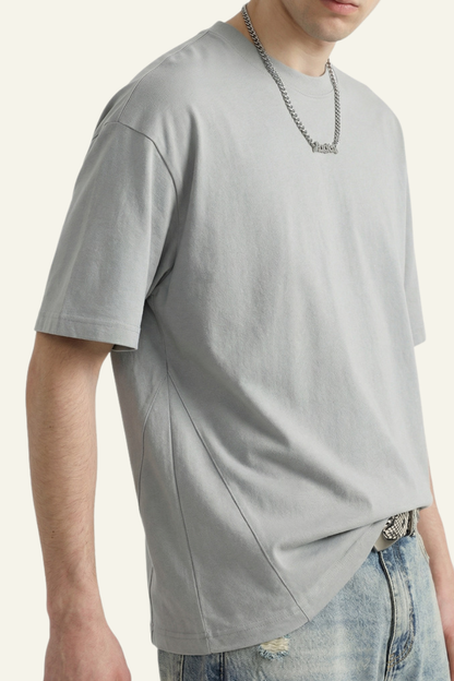 Men's Streetwear Loose-Fitting Drop Shoulders Solid T-shirt