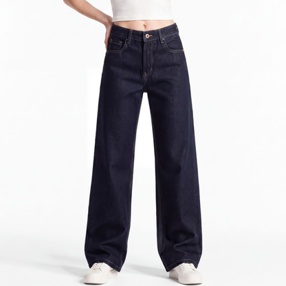 Women's Original Blue Wash High Waist Straight Leg Jeans