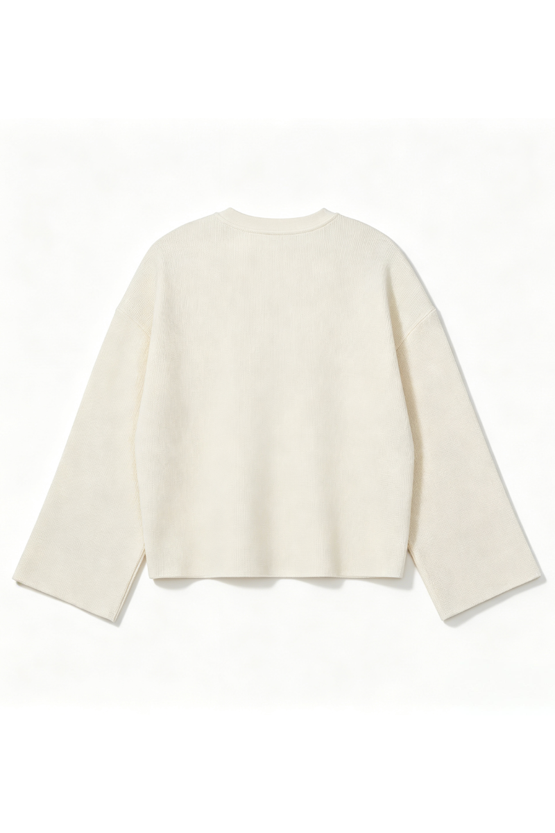 Men's Fall Raw-Edge Cropped Oversized Long-Sleeve T-Shirt