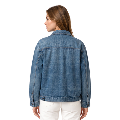 Women's 100% Cotton Classic Blue Denim Jacket