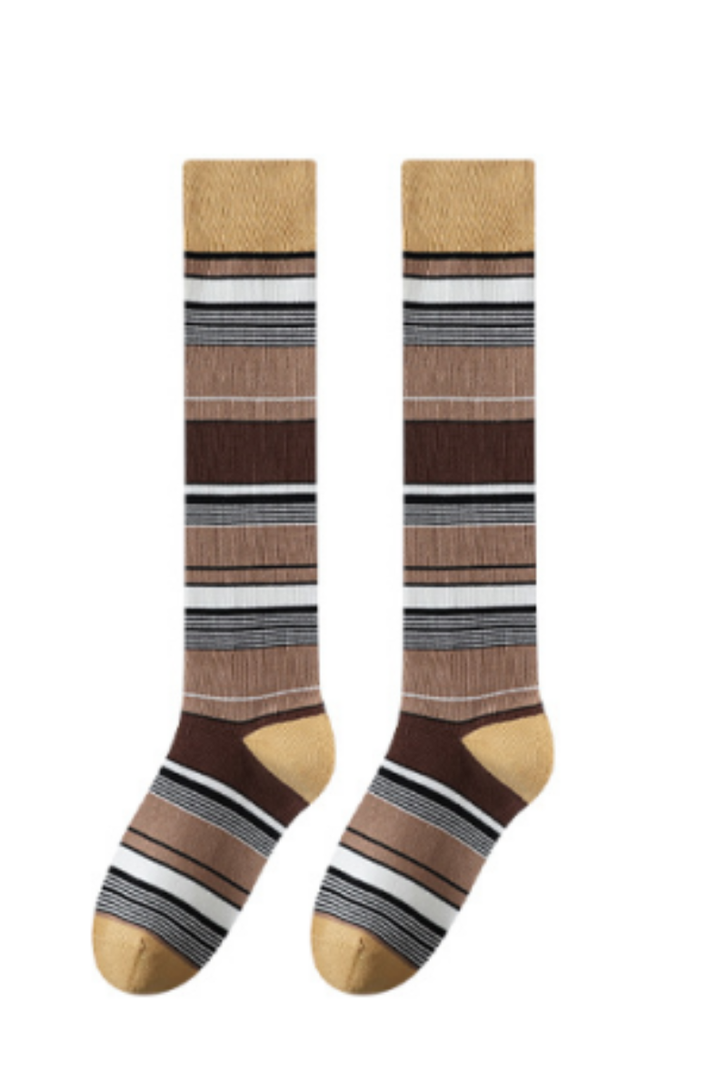 Unisex Fall Vintage Compression Striped Knee-High Socks