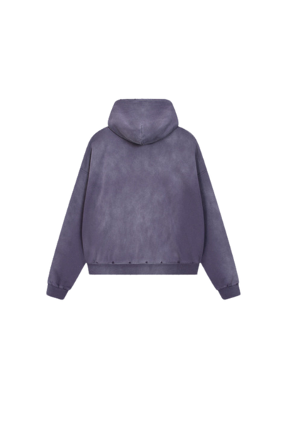 Women Fall Acid Wash Distressed Boxy Cropped Hoodie