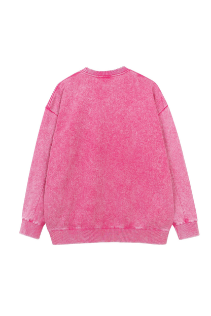 Women Fall Washed Vintage Drop Shoulder Sweatshirt
