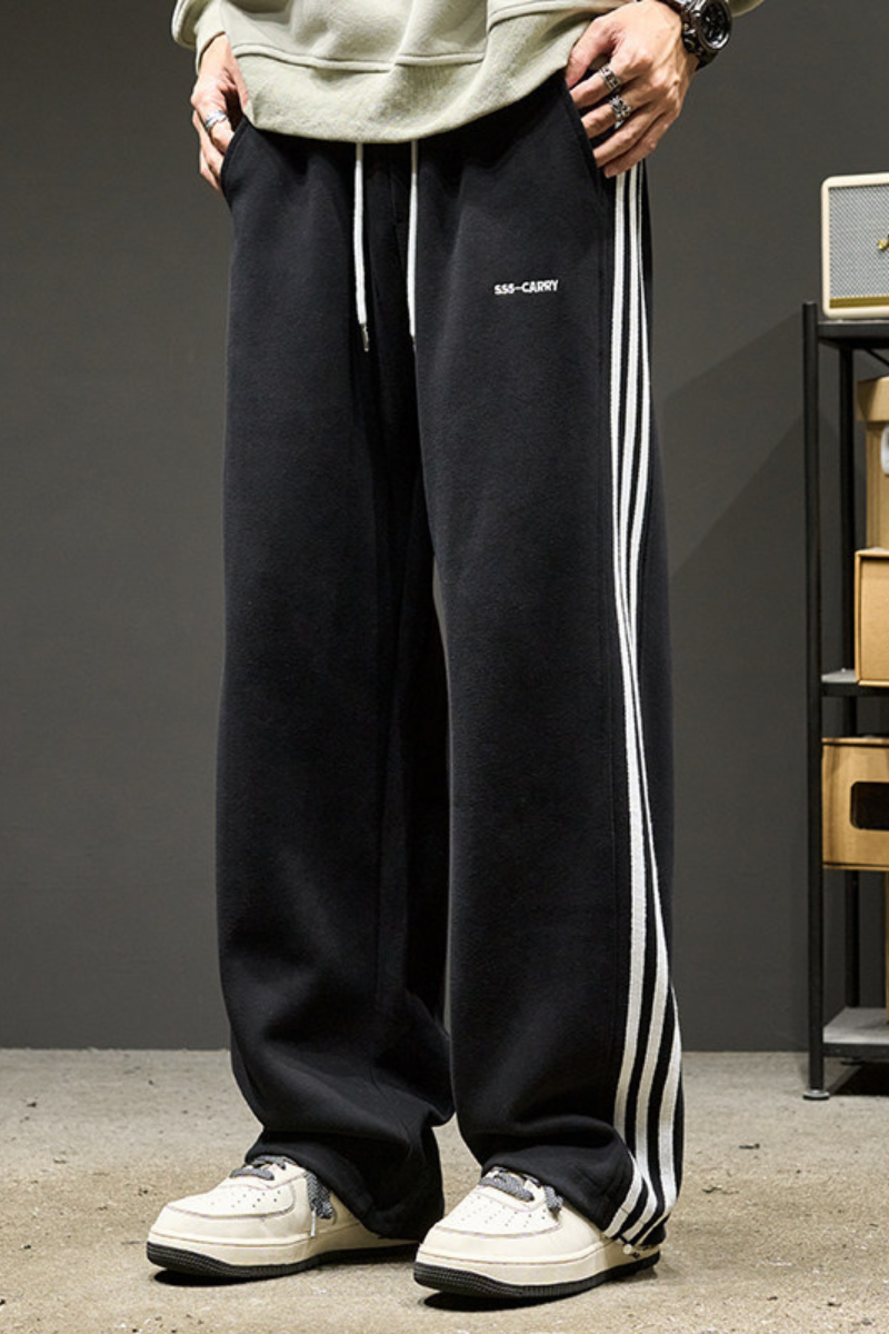 Unisex Spring Summer Heavy Side Stripe Drawstring Pants