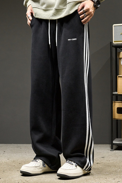 Unisex Spring Summer Heavy Side Stripe Drawstring Pants