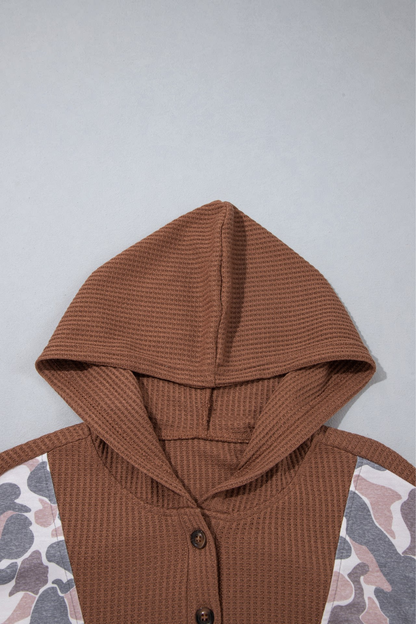 Women's Fall Camo Print Hooded Loose Long Sleeve Sweatshirt