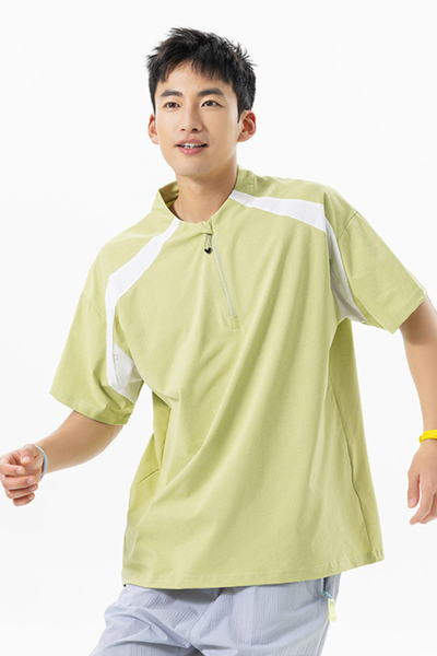 Men's Summer Outdoor Mint Half Zip Quick Dry Tee