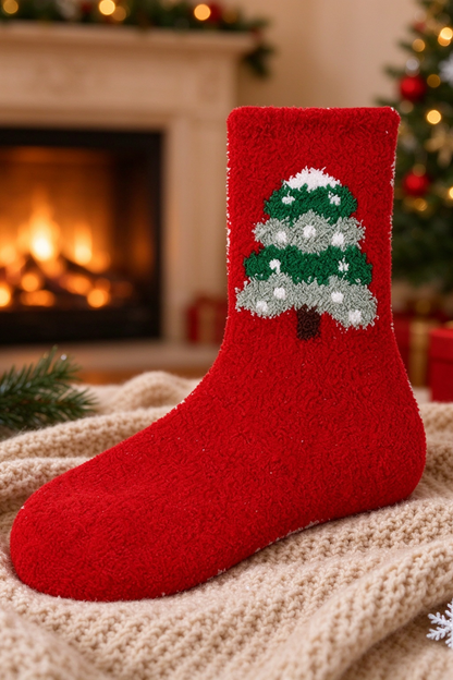 Women's Christmas Coral Fleece Santa Warm Thick Socks