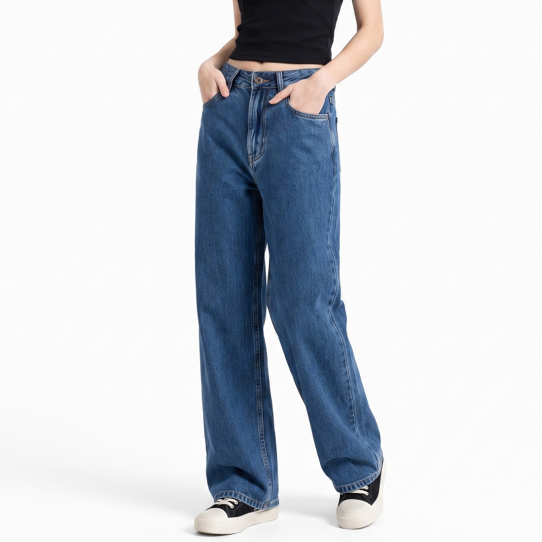 Women's High Waist Soft Straight Leg Jeans