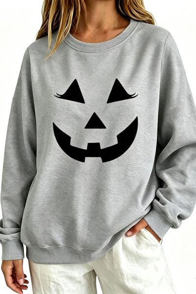 Women Fall Clothing Halloween Pumpkin Face Sweatshirt