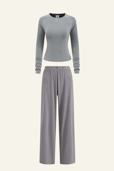 Women's Set:Long Sleeves T-shirt & Casual Pants