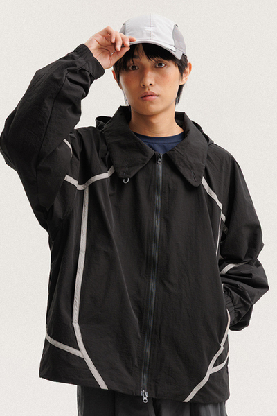 Unisex Mountain Paneled 3D Lightweight Windbreaker Jacket