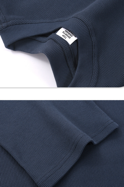 Men's Summer 330g Waffle Soft Breathable Solid Loose Tee