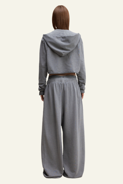 Women's Vintage Streetwear Set:Hoodie & Casual Pants