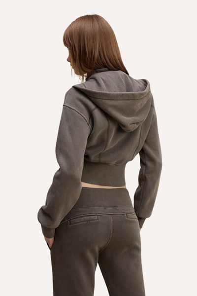 Women's Fall Fleece Open Front Sweatshirt & Pants Set - Slim