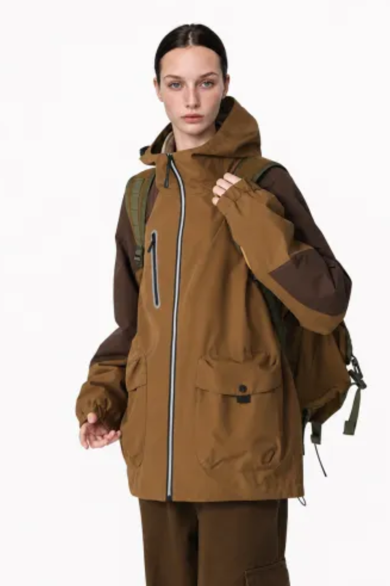 Women's Fall Winter Ripstop Colorblock Outdoor Jacket