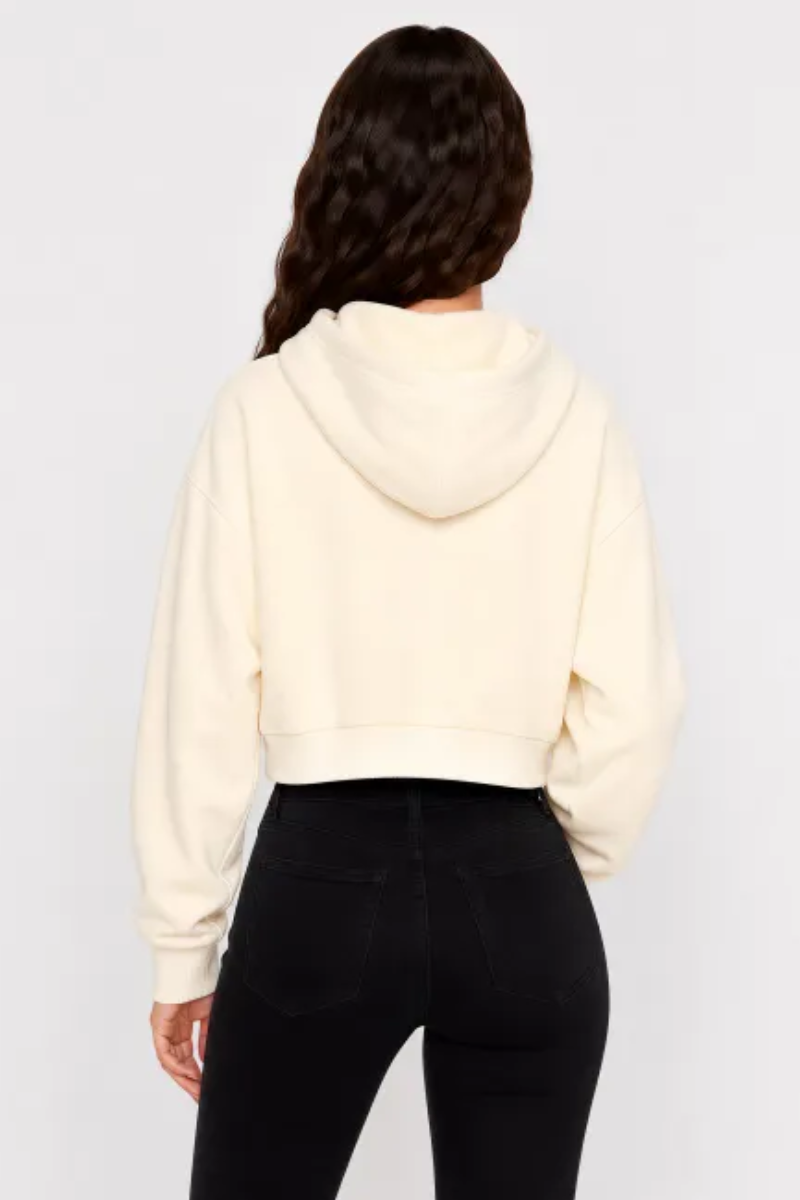 Women Fall 350gsm Cropped Drop Shoulder Pullover Hoodie