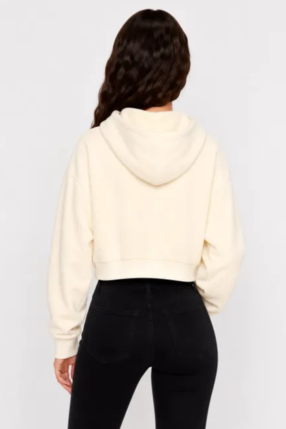 Women Fall 350gsm Cropped Drop Shoulder Pullover Hoodie