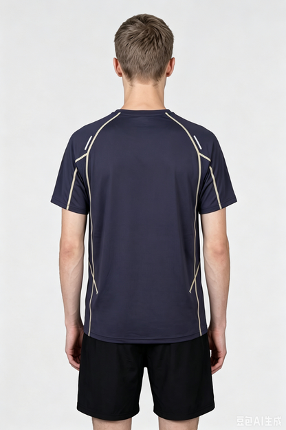Men's Summer Reflective Contrast Quick-Dry Athletic T-Shirt