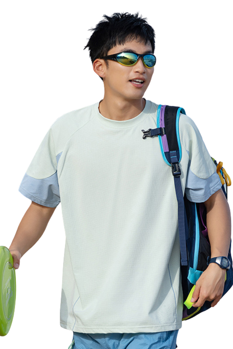 Unisex Summer Mint Colorblock Quick Dry UPF Tee