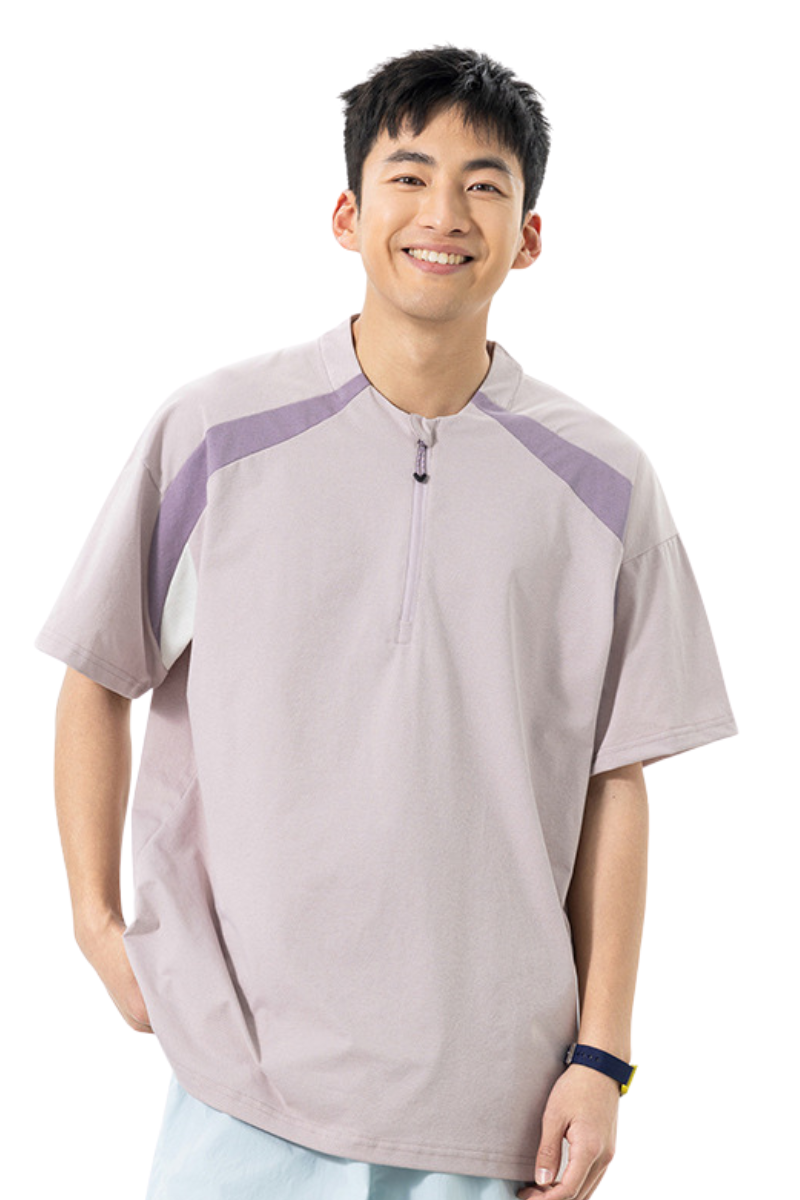 Men's Summer Outdoor Mint Half Zip Quick Dry Tee