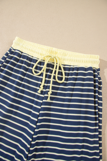 Women's Fall Striped Colorblock Loose 2 Piece Set