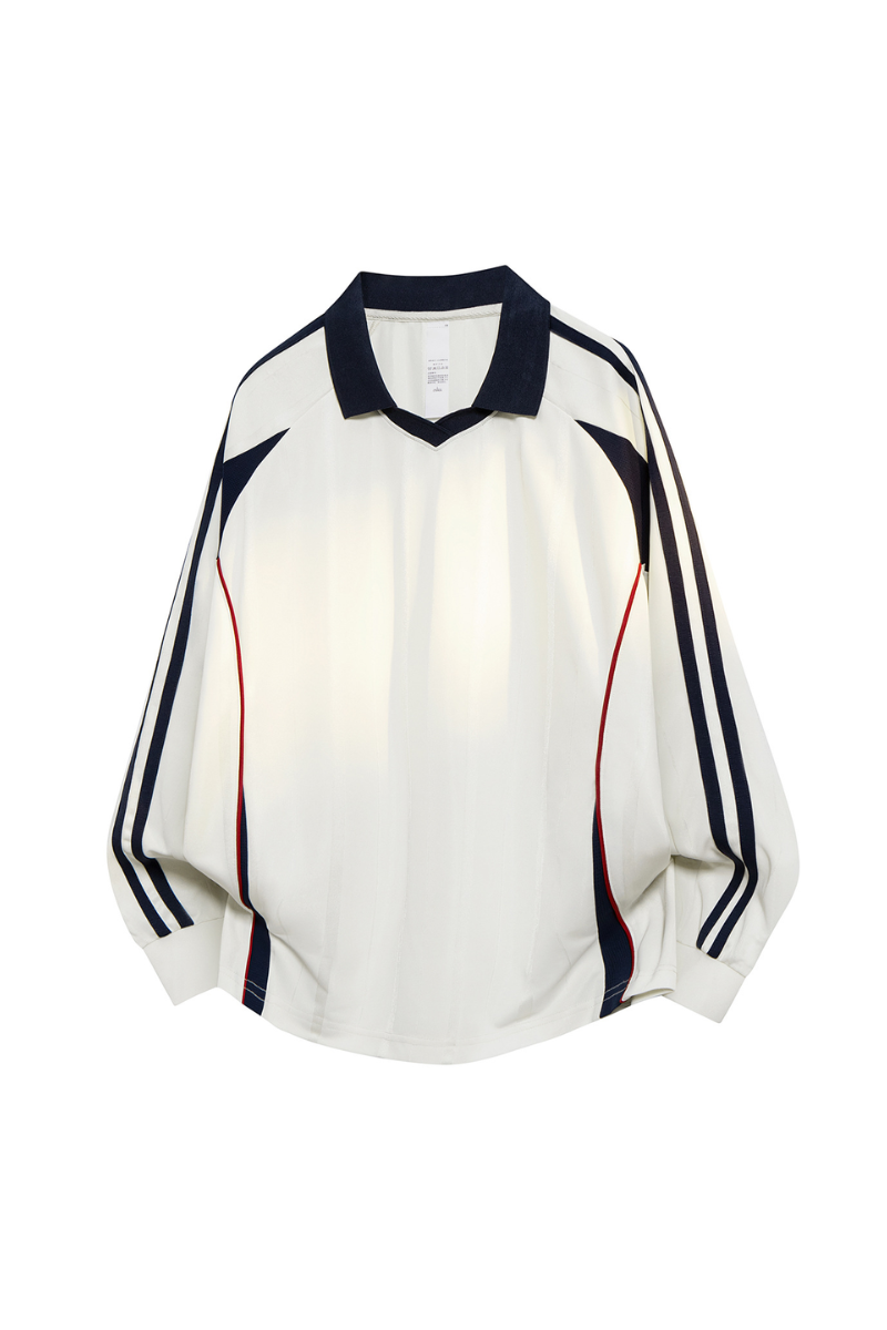Men's Fall Retro Colorblock V-Neck Game-Day Polo Shirt