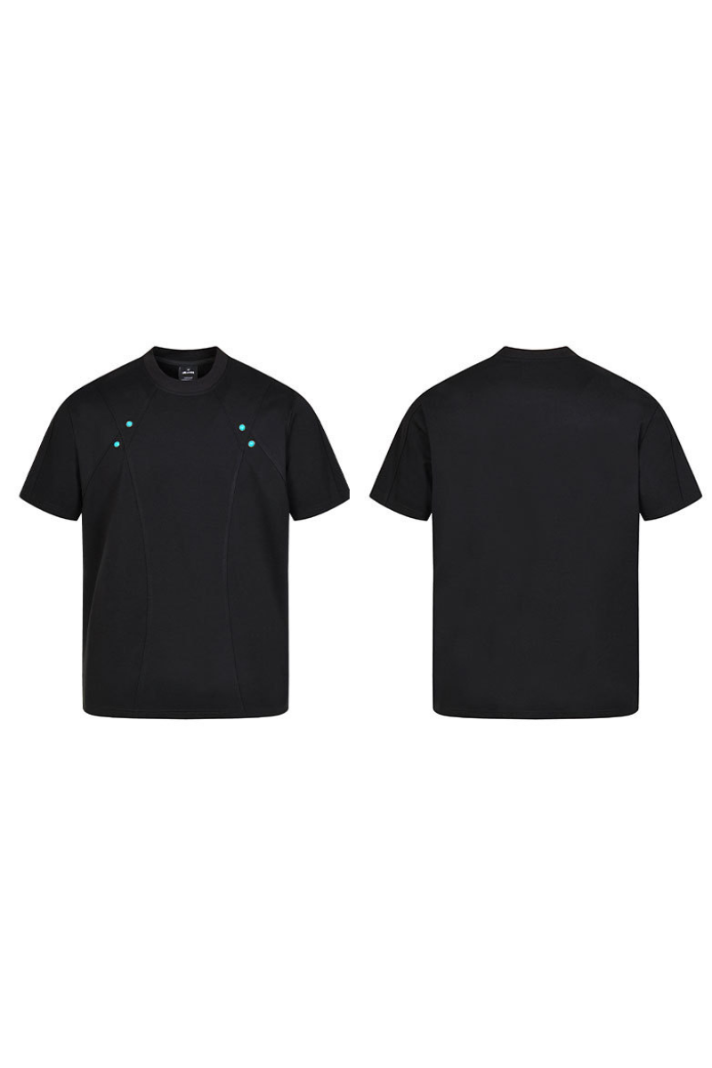 Men's Summer 320g Heavy TurquoiseDiagonalStitch Crewneck Tee