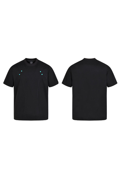 Men's Summer 320g Heavy TurquoiseDiagonalStitch Crewneck Tee