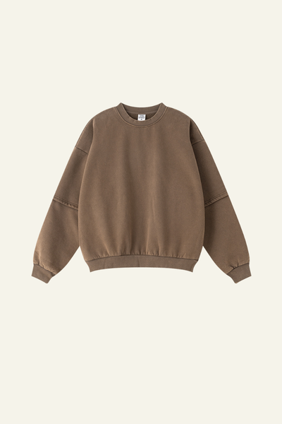 Men's Streetwear Washed Patchwork Pullover