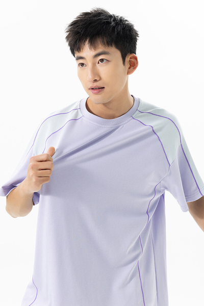 Men's Summer Street Quick Dry Colorblock Loose Cooling Tee