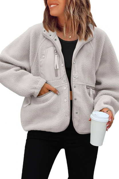 Women Fall Clothing Cozy Sherpa Fleece Utility Jacket