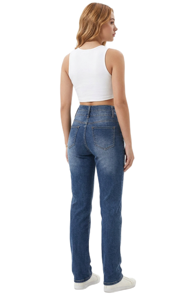 Women's Wash High Waist Straight Leg Jeans